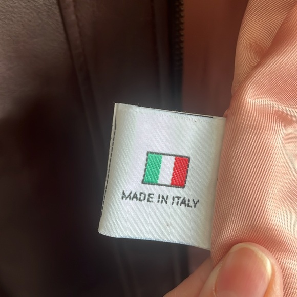 CURGÈ Womans Brown Leather Zip Up Jacket Made in Italy size 3XL or EU‎ 56 NWT W3 - Picture 6 of 9